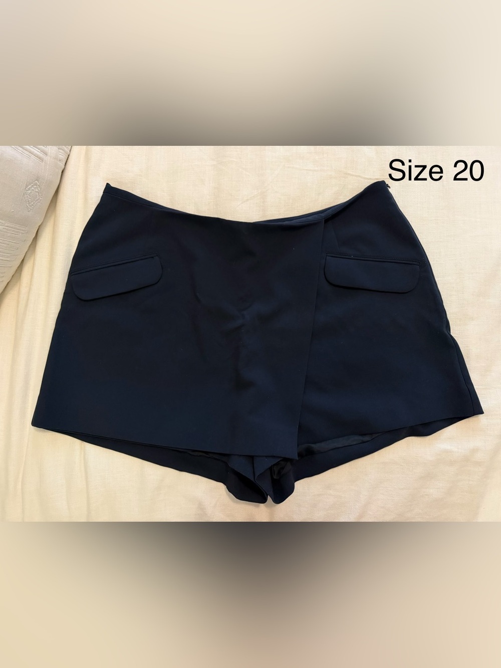 Anthropologie Maeve Navy Wrap Front Skort - Size 20